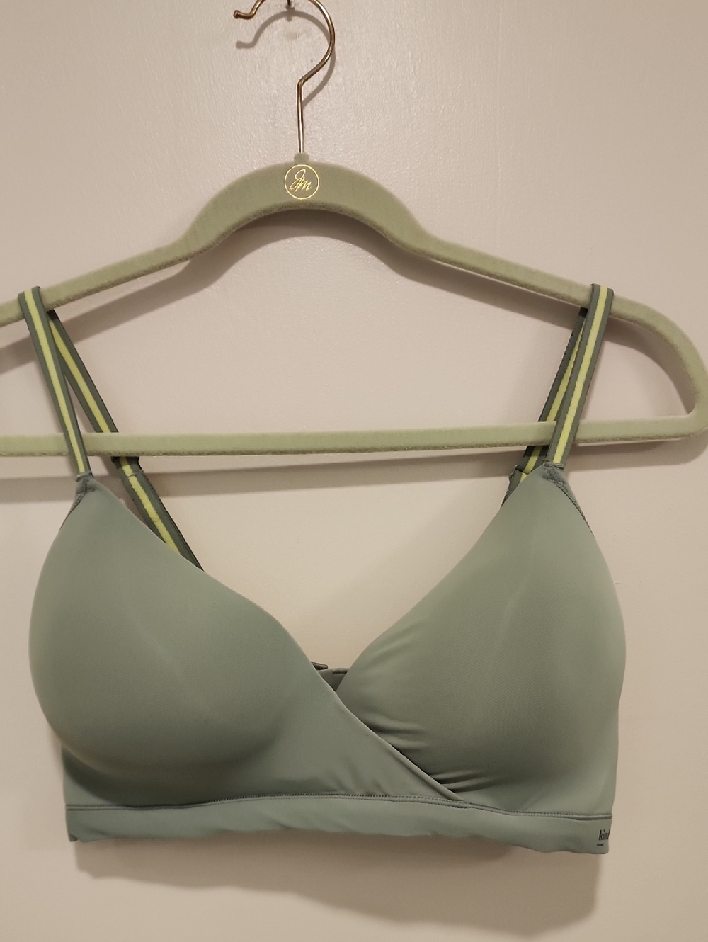 Kindly Yours Bra Cross Over Hybrid Green Sea Spray Comfy Wireless size XL